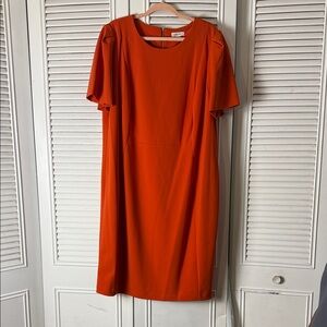 Calvin Klein Vibrant Orange Midi Dress